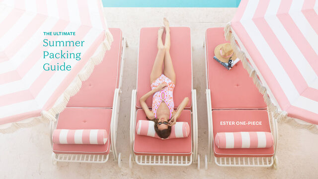 Women in bathing suit laying on pool lounge chair